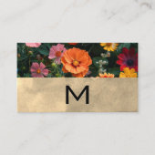 Carte De Visite Fleurs naturelles colorées | Monogramme (Devant)
