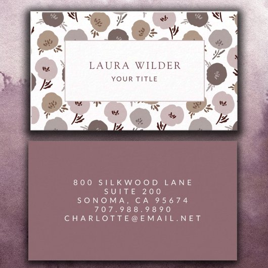 Carte De Visite Fleurs neutres Boho modernes