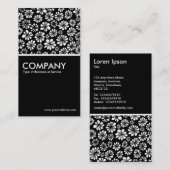 Carte De Visite Fleurs - Noir (Devant / Derrière)