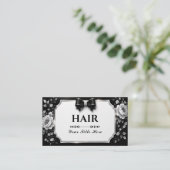 Carte De Visite Fleurs Noir & Blanc Intemporelles (Debout devant)