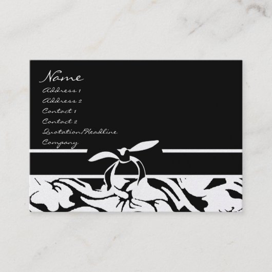 Carte De Visite Fleurs noir et blanc (Devant)