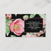 Carte De Visite Fleurs noires Feuilles rose Floral Vert (Dos)