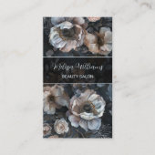 Carte De Visite Fleurs noires Roses Vides (Devant)