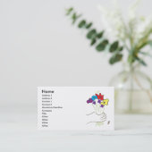 Carte De Visite Fleurs, nom, adresse 1, adresse 2, contact 1,… (Debout devant)