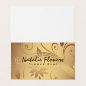 Carte De Visite Fleurs | Or (Extérieur déplié)