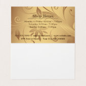 Carte De Visite Fleurs | Or (Intérieur déplié)