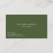 Carte De Visite Fleurs orange brûlées et fleurs vert de la forêt (Dos)