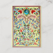 Carte De Visite FLEURS ORIENTALES DAMASK MONOGRAM Bleu Jaune (Dos)