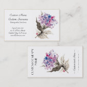 Carte De Visite Fleurs orientales fraîches d'aquarelle de (Devant / Derrière)