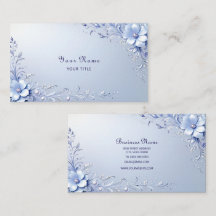 Carte de visite Fleurs Ornementales Bleues avec Pe
