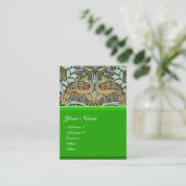 CARTE DE VISITE FLEURS, PAONS ET DRAGONS MONOGRAMME (Debout devant)