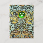 CARTE DE VISITE FLEURS, PAONS ET DRAGONS MONOGRAMME (Dos)