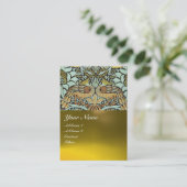 CARTE DE VISITE FLEURS, PAONS ET DRAGONS MONOGRAMME (Debout devant)