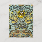 CARTE DE VISITE FLEURS, PAONS ET DRAGONS MONOGRAMME (Dos)