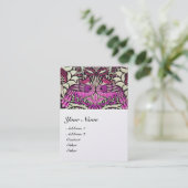 Carte De Visite FLEURS, PAONS ET DRAGONS MONOGRAMME perle (Debout devant)