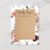 Carte De Visite Fleurs Pastel Modernes & Kraft (Devant)