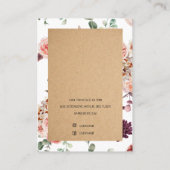 Carte De Visite Fleurs Pastel Modernes & Kraft (Dos)