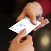 Carte De Visite Fleurs Pastel | Nom simple Monogramme