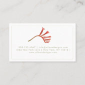 Carte De Visite Fleurs Paw Kangaroo Élégantes - Personnalisées (Dos)