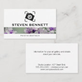 Carte De Visite Fleurs | Photo Icône de la caméra (Devant / Derrière)