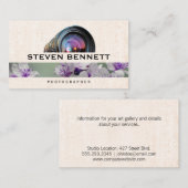 Carte De Visite Fleurs | Photographe Camera Lens (Devant / Derrière)