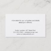 Carte De Visite Fleurs | Photographie (Dos)