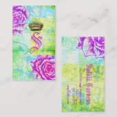 Carte De Visite Fleurs pourpres de jardin de couronne vibrante de (Devant / Derrière)