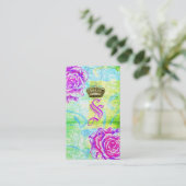 Carte De Visite Fleurs pourpres de jardin de couronne vibrante de (Debout devant)