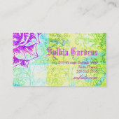 Carte De Visite Fleurs pourpres de jardin de couronne vibrante de (Dos)