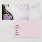 Carte De Visite Fleurs pourpres et roses de perles (Devant / Derrière)