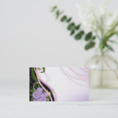 Carte De Visite Fleurs pourpres et roses de perles (Debout devant)