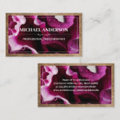 Carte De Visite Fleurs proches | Bordure en cuir (Devant / Derrière)