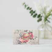 Carte De Visite Fleurs Professionnelles Romantiques , Lèvres, Text (Debout devant)