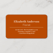 Carte De Visite Fleurs rétro 60s les années 70 Orange brûlé (Devant)