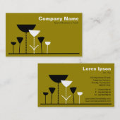 Carte De Visite Fleurs rétro - Brown doré (Devant / Derrière)