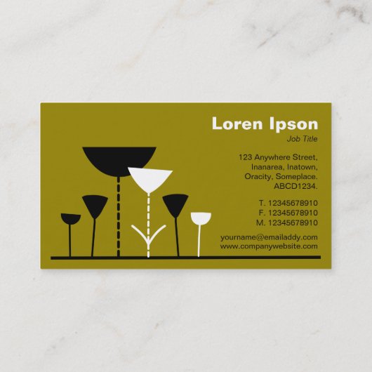 Carte De Visite Fleurs rétro - Brown doré (Dos)