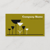 Carte De Visite Fleurs rétro - Brown doré (Devant)