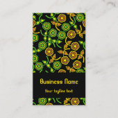 Carte De Visite Fleurs rétro en Pistachio et Orange (Devant)