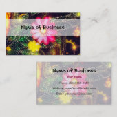 Carte De Visite Fleurs rétro Lumières néon (Devant / Derrière)