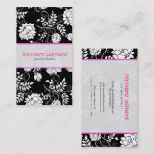 Carte De Visite Fleurs Rétro Noir & Blanc Et Modèle (Devant / Derrière)