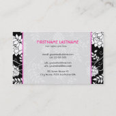 Carte De Visite Fleurs Rétro Noir & Blanc Et Modèle (Dos)