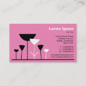 Carte De Visite Fleurs rétro - Rose (Dos)