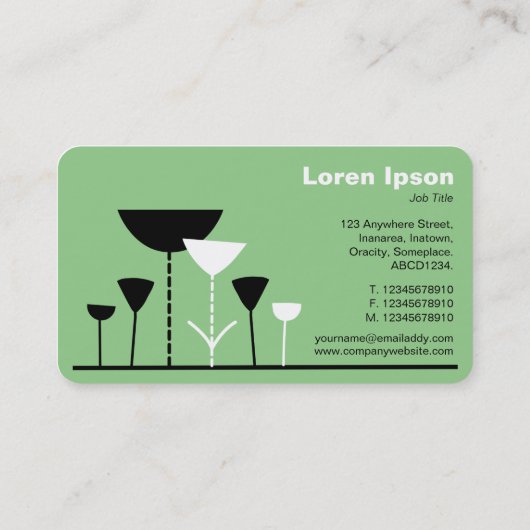 Carte De Visite Fleurs rétro - Sage (Dos)