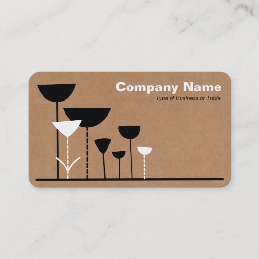 Carte De Visite Fleurs rétro v2 - Arrière - plan de boîte en carto (Devant)