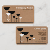 Carte De Visite Fleurs rétro v2 - Arrière - plan de boîte en carto (Devant / Derrière)