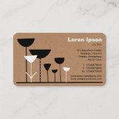 Carte De Visite Fleurs rétro v2 - Arrière - plan de boîte en carto (Dos)