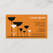 Carte De Visite Fleurs rétro v2 - Orange (Dos)