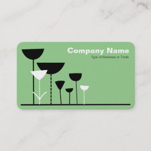Carte De Visite Fleurs rétro v2 - Sage