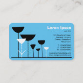 Carte De Visite Fleurs rétro v2 - Sky Blue (Dos)