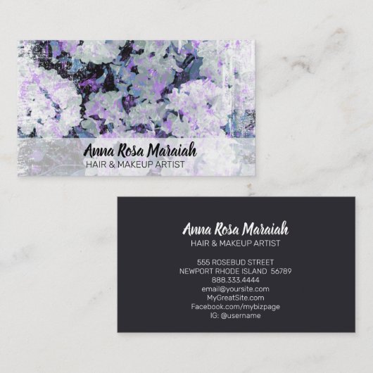 Carte De Visite *~* Fleurs Rhododendron Grunge Rustique Blanc (Devant / Derrière)